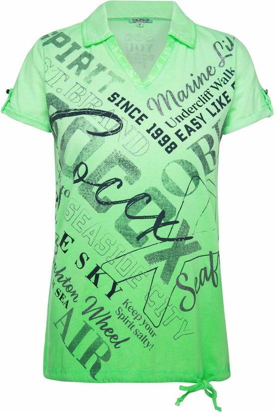 Soccx ® poloshirt met glinsterende tekstprint, Groen (M) | bol.com