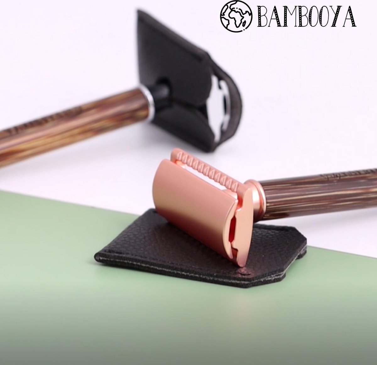 Beschermkap Safety Razor Bambooya - Beschermhoesje voor Safety Razor - Vegan Leder - Universeel