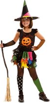 VIVING COSTUMES / JUINSA - Gekleurde pompoen heks kostuum voor meisjes - 122/134 (7-9 jaar)