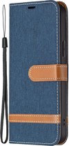 Denim Book Case - iPhone 13 Pro Hoesje - Blauw