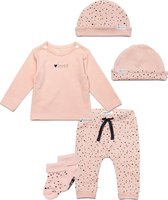 Noppies  SET (5delig) Broek, Sokken en Muts Peach met stip en Shirt Yvon - Maat 50