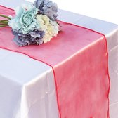 4 Organza tafellopers rood - tafel decoratie - tafelloper - organza - lila - trouwen - babyshower