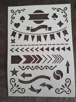 Symbolen stencil, A5, kaarten maken, scrapbooking