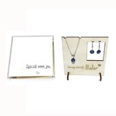 Set oorbellen en ketting | Swarovski | zilver | blauw | liefste meter | allerliefste meter | meter worden