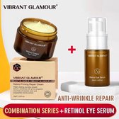 VIBRANT GLAMOUR Retinol - Set van Gezichtscrème en Retinol Serum - Anti-Aging - Rimpels Verwijderen - Tegen donkere kringen - serum gezichtsverzorging - Dag en nachtcrème met Retinol