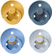 Bibs fopspenen | Set 4 stuks| Oker, Petrol, Sky blue, Baby blue| 18+ maanden| Maat 3