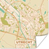 Affiche Plan de la ville - Utrecht - Vintage - 30x30 cm
