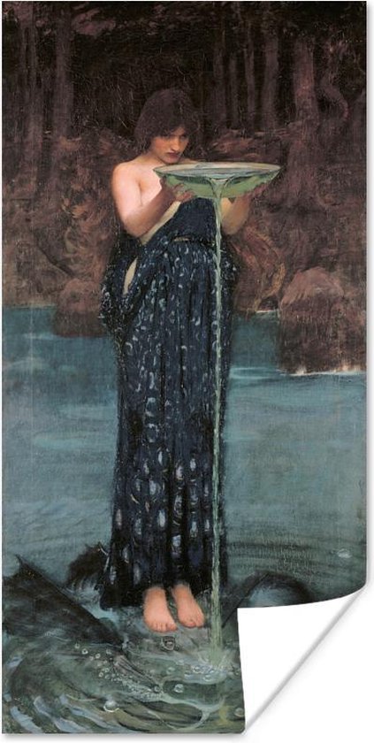 Poster Circe Invidiosa - schilderij van John William Waterhouse - 60x120 cm