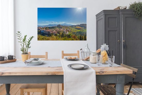 Affiche Le paysage toscan aux oliviers 120x80 cm - Tirage photo sur Poster (décoration murale salon / chambre)