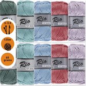 Lammy yarns Rio katoen garen pakket - vintage kleuren - 10 bollen