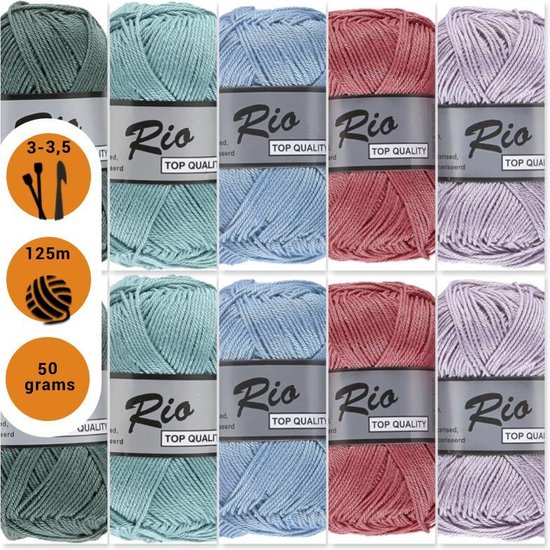 D.w.z verlies uzelf residu Lammy yarns Rio katoen garen pakket - vintage kleuren - 10 bollen | bol.com
