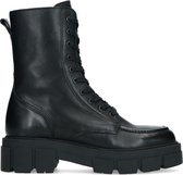 Sacha - Dames - Zwarte leren veterlaarsjes - Maat 40