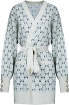 Vest Cece, Vest met All-over Print en Ceintuur, Beige
