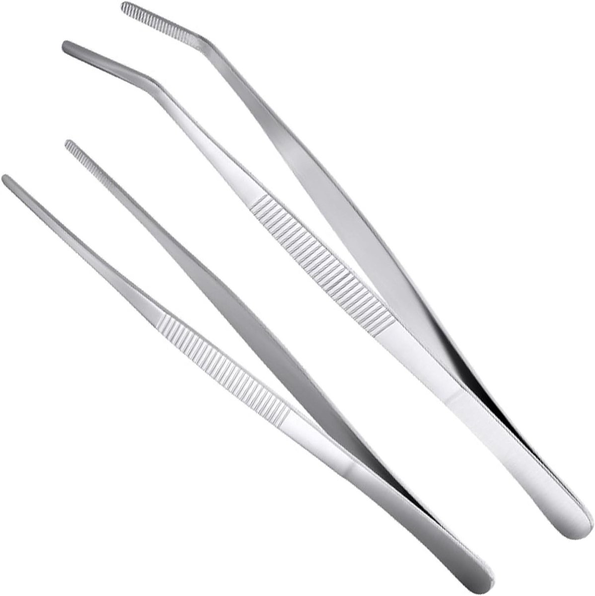 Pincetten Set - Precisie Tangen - Fijne Taken Uitvoeren - Roestvrij Staal - 14 cm - Zilver