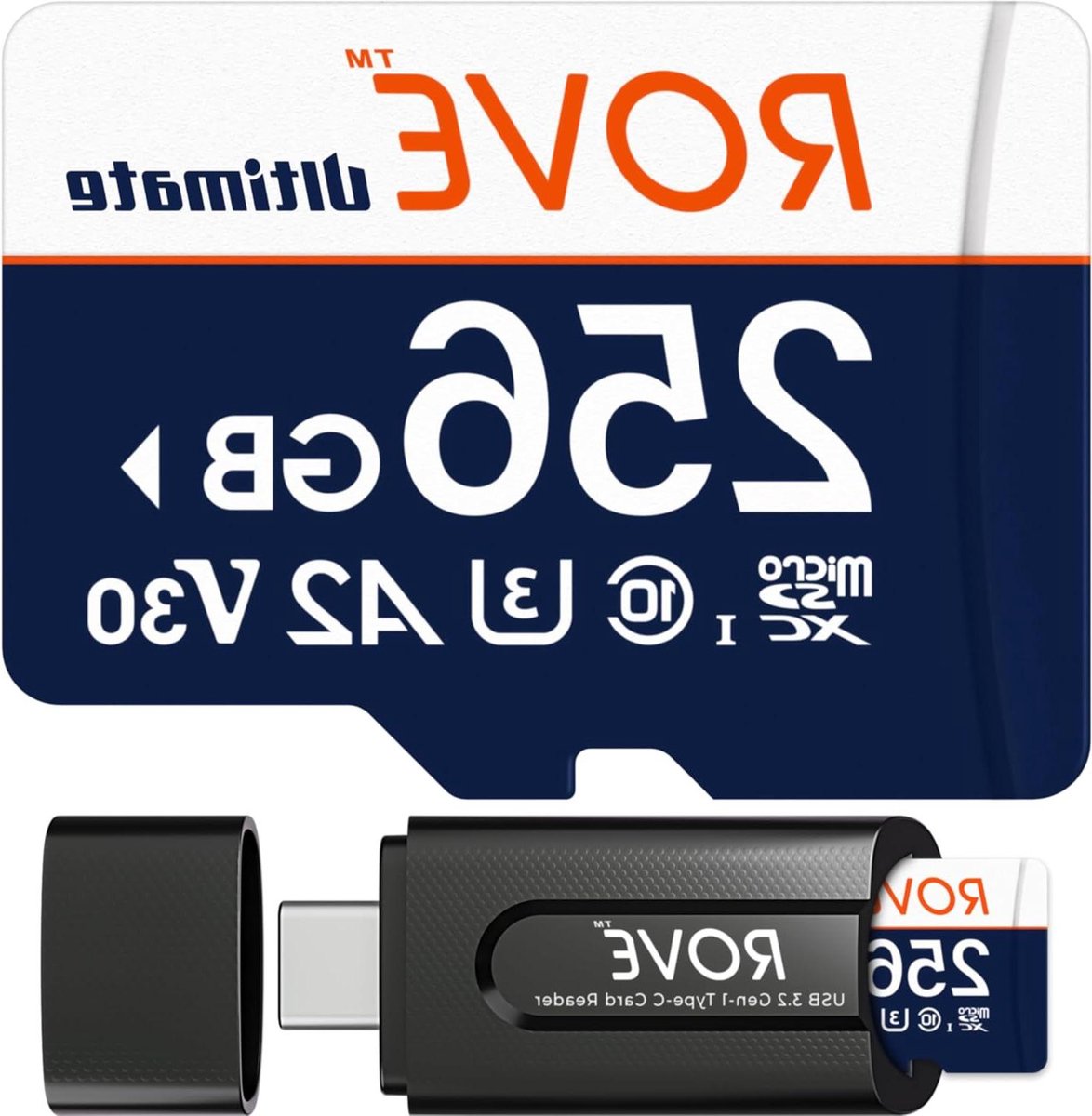 Micro SD Kaart - Geheugenkaart Opslagkaart - Bestanden Opslaan - Inclusief Kaartlezer - 256GB - Wit