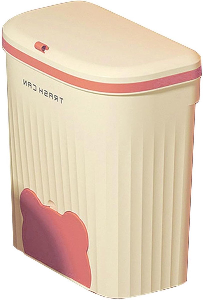Keuken Compostbak - Afvalemmer Deksel - Keuken Organiseren - Makkelijk Ophangen - 28 cm Hoog - Crèmekleurig
