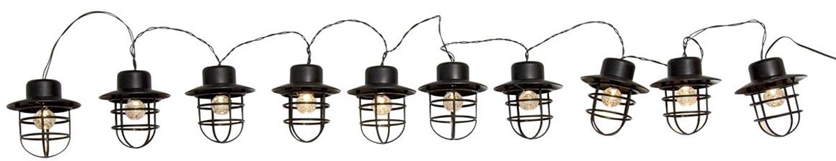 SnelShoppen - Lichtsnoer op Zonne-energie 4m met 10 Ronde Lampen in Warm Wit - Industriële Stijl voor Tuin, Feest, Camping, Decoratie