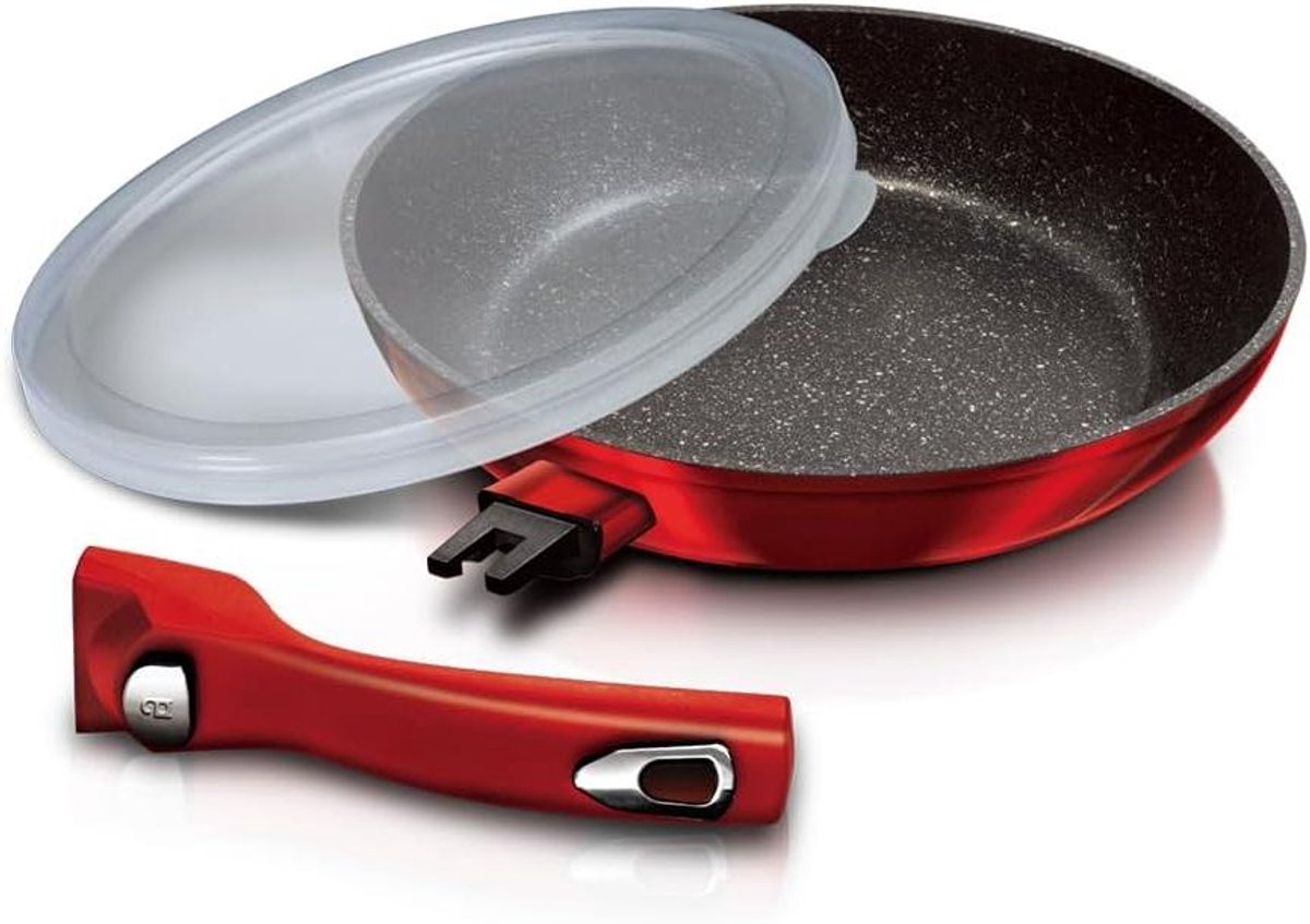 Koekenpan Koopman pan Lekker Koken Afneembaar Handvat 28 cm Bordeauxrood