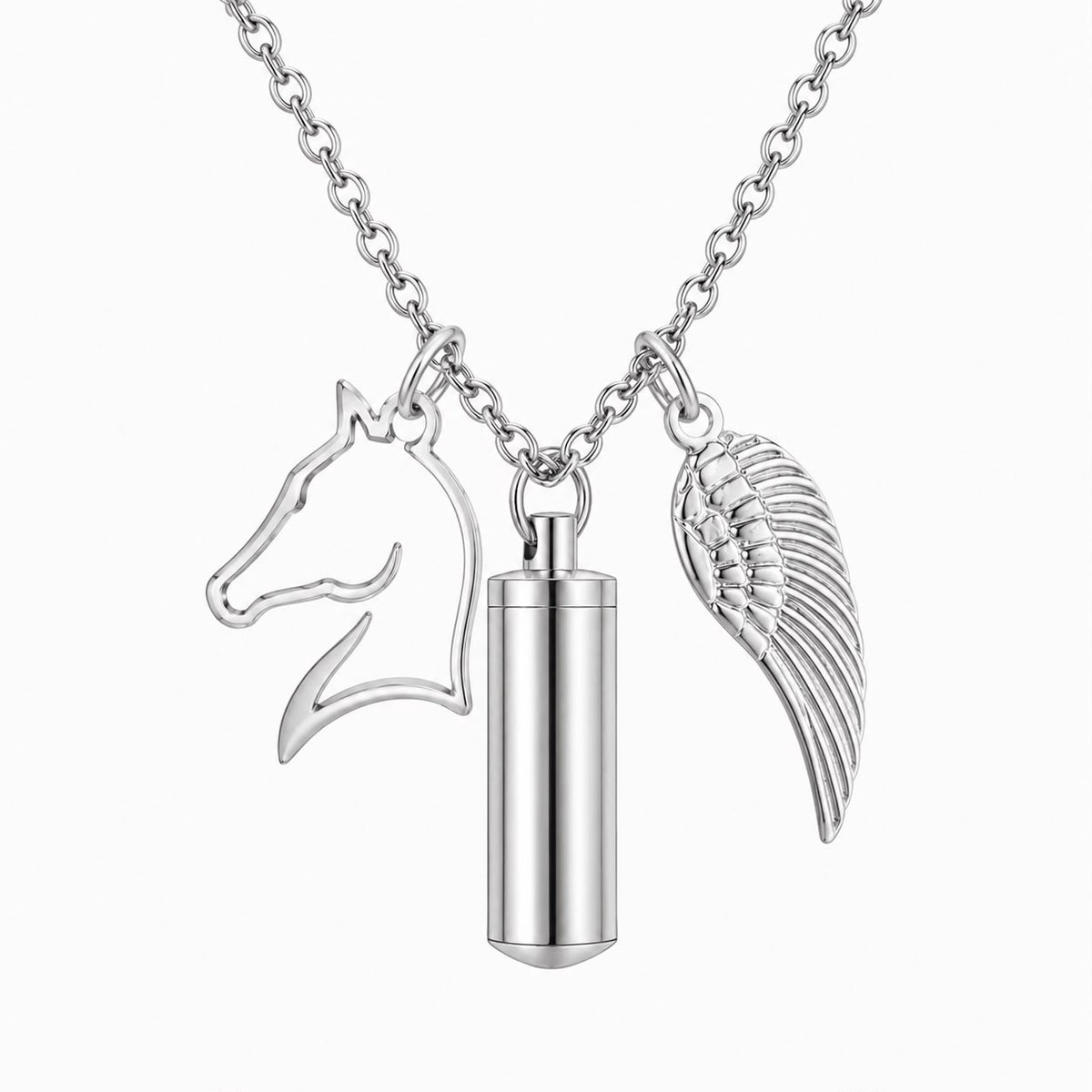 Ashanger voor Paardenliefhebbers | Paarden Ashanger Zilver | Ashanger Hart en Paard | Paarden Ashanger | Cilinder Ashanger Paard | Ashanger Paardenbedel | Petshop Seven