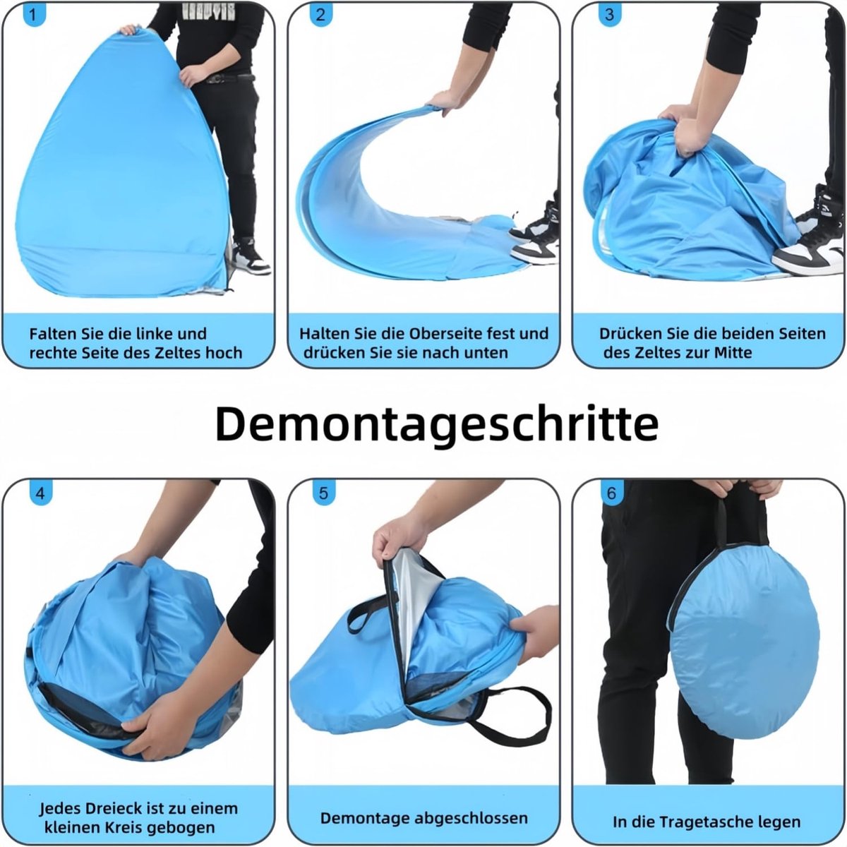 SnelShoppen - XXL Strandschelptent Pop-Up UV-Bescherming 50+ voor 3-5 Personen, Grote Tent 200 x 165 x 130 cm, Ideaal voor Strand, Camping en Buitenac