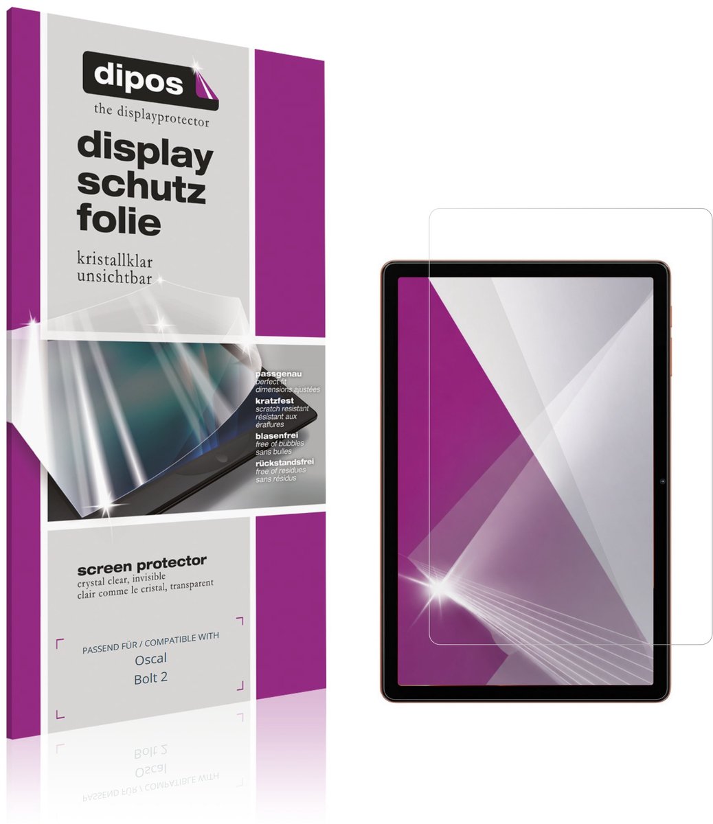 dipos – 2x Beschermfolie geschikt voor Oscal Bolt 2 | Krasbestendige & heldere Screenprotector Ultra-Thin