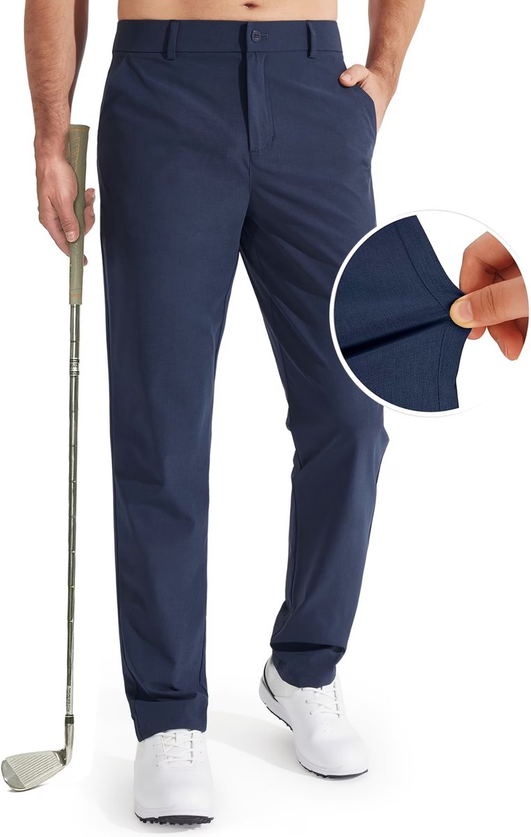 Currero Pantalon Heren Chino Regular Fit Golfbroek Nette Broek Met Elastische Tailleband Volwassenen Donkerblauw XXS/XS