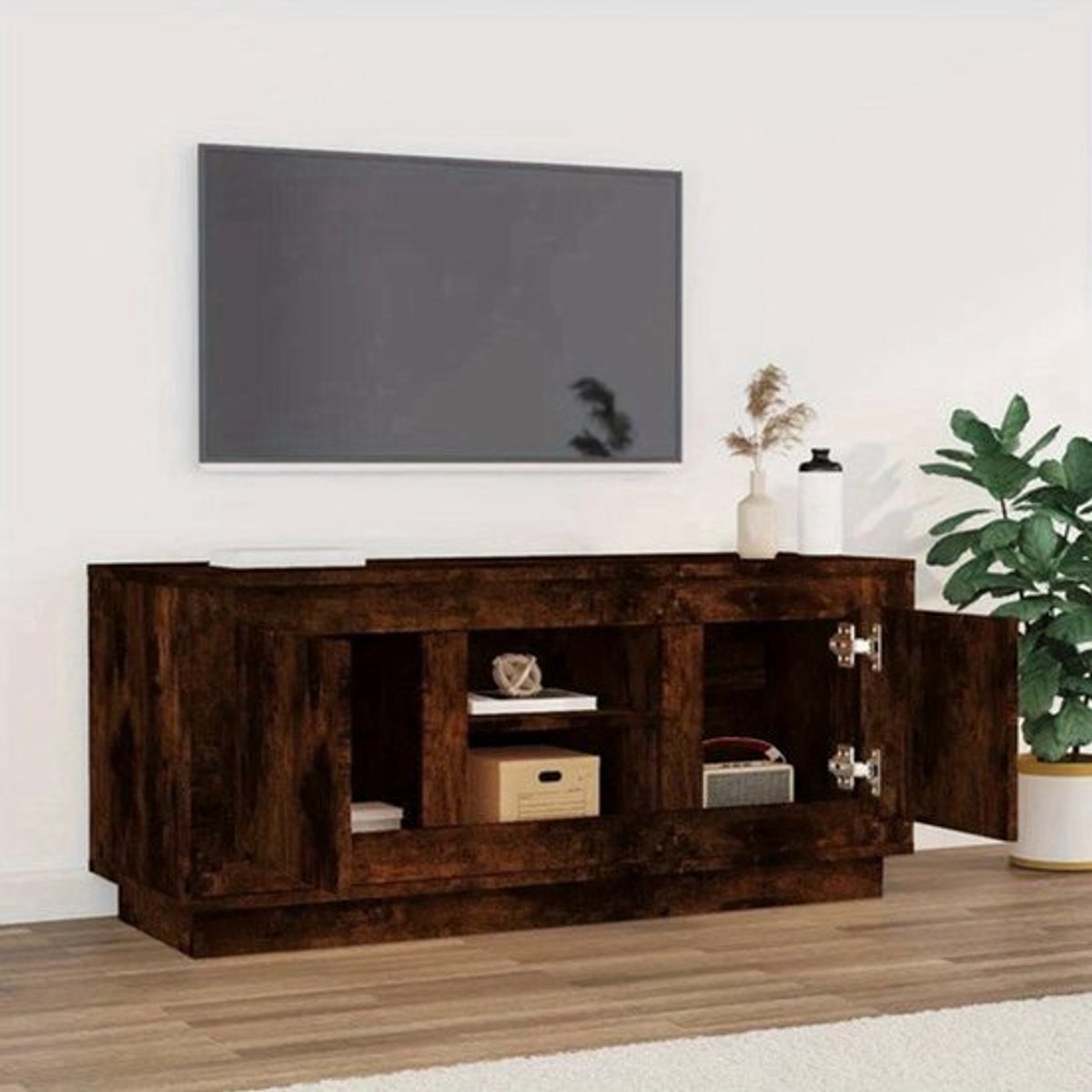 Tv-meubel – Tv-kast – TV-standaard – Entertainmentmeubel – Mediameubel – Smokey Eiken – 10