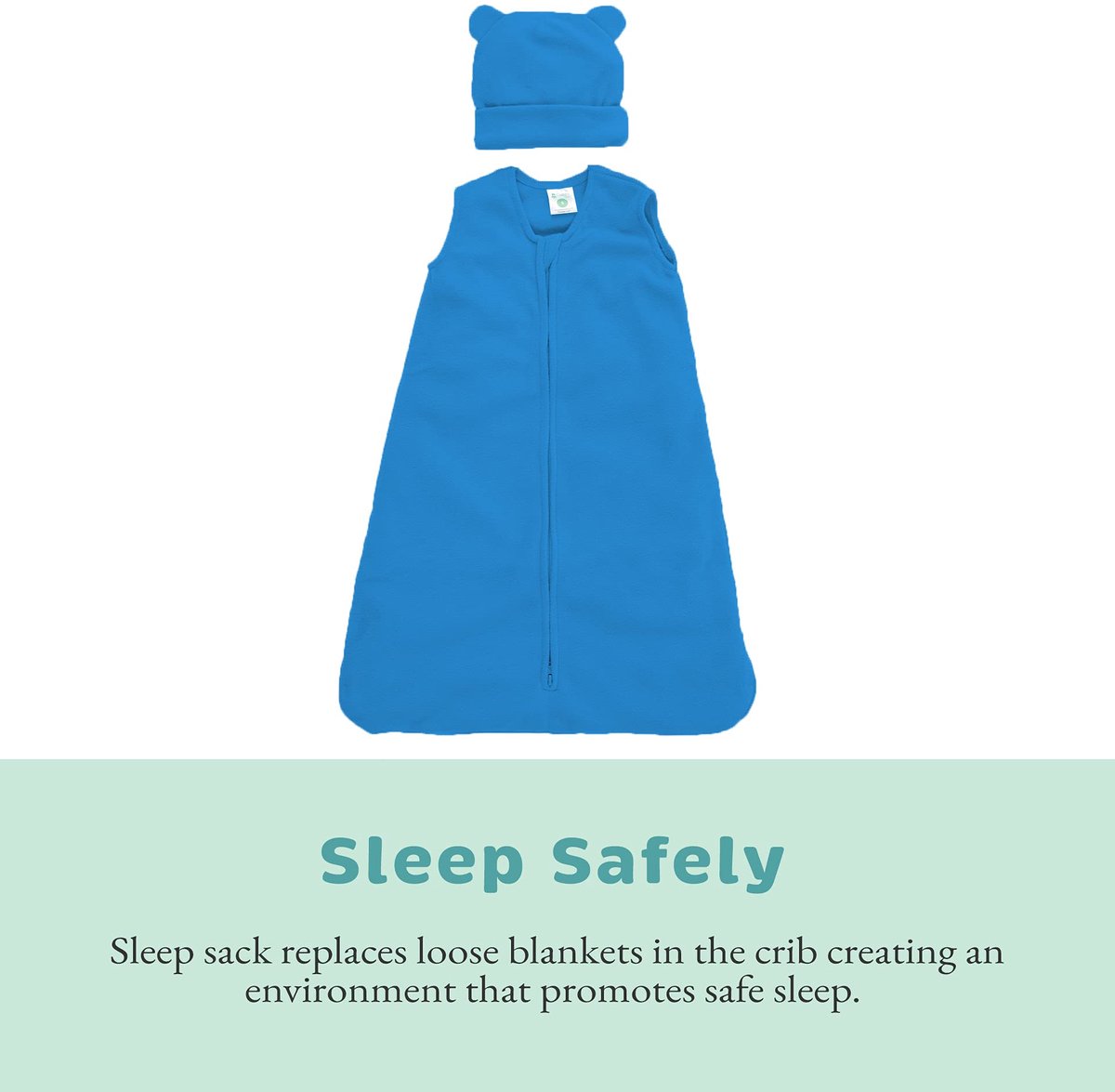 SnelShoppen - Cuddle Club Baby Slaapzak - Draagbare Kinderdeken Fleece Slaapzak voor Kinderen - Knuffel Bear WB Blue L - Ideaal voor Thuis, Camping, e
