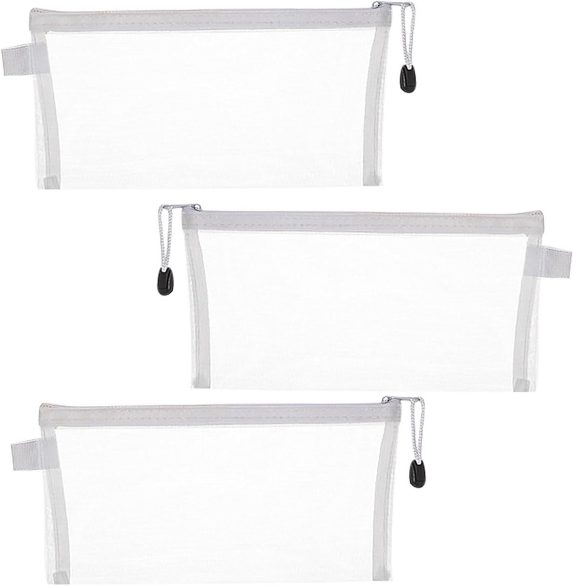 Puzzel Organizer Pouch - Opbergzakje Puzzelstukken - Puzzels Opbergen - Transparant Nylon - 3 stuks - Doorzichtig