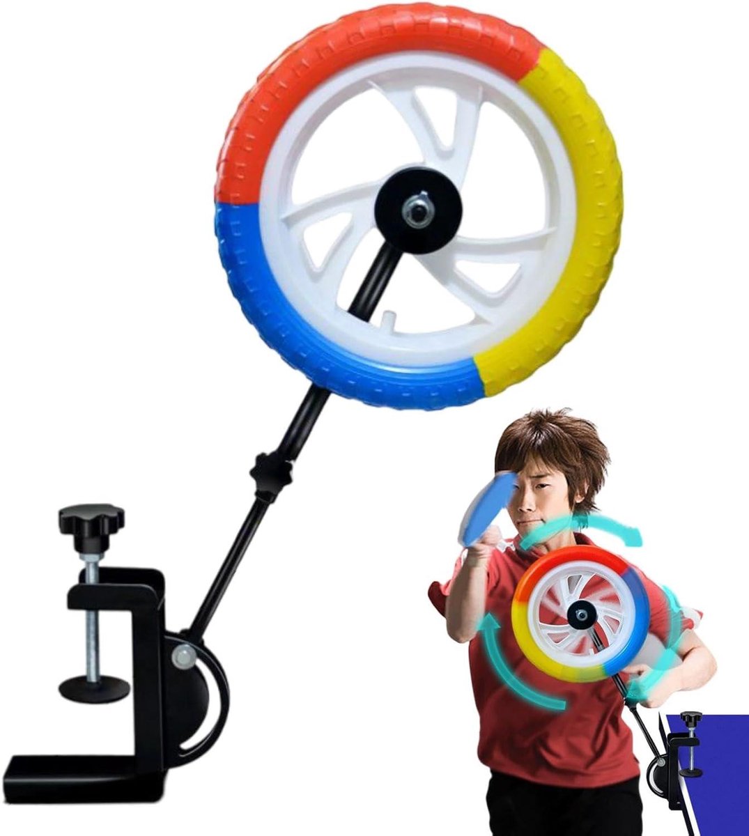 Tafeltennis Trainer - Pong Bal Trainer - Vaardigheden Verbeteren - In Hoogte Verstelbaar - Wieldiameter 27 cm - Niet gespecificeerd