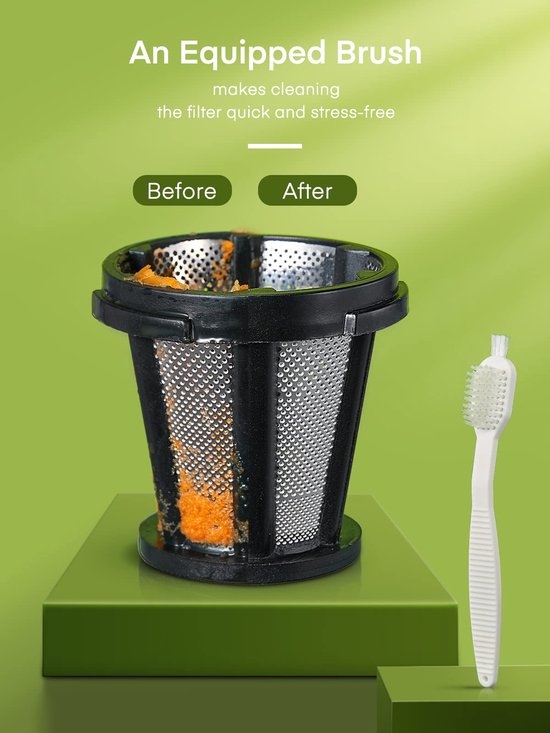SnelShoppen - Slow Juicer Machines voor Fruit en Groenten, Professionele Koude Pers Juicer met Stille Motor, Omkeerfunctie en Makkelijk Schoon te Make van Snelshoppen — afbeelding 3