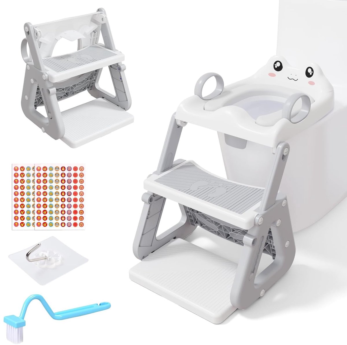 SnelShoppen - Toiletbril voor Kinderen - 3 in 1 Trainingstoilet met Antislip en Opvouwbaar Design - Stabiliseer Kindertoiletverkleiner - Waterproof PV