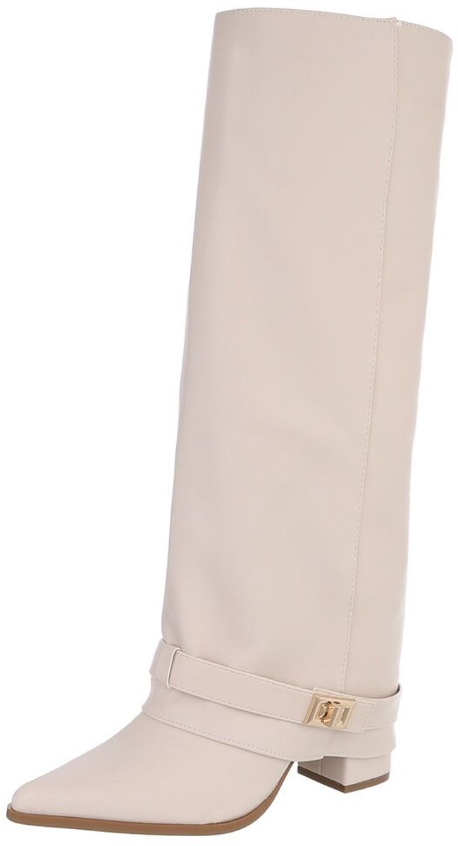Hoge laarzen - blokhak en gespdetail - dames Mt:36