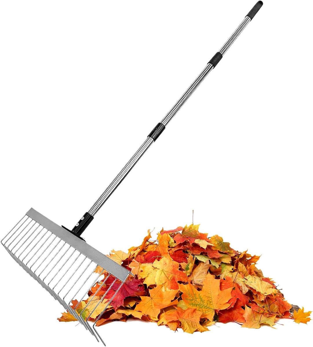 Gazonhark - Verticuteerhark Bladhark - Gazon Verzorgen - Verstelbare Steel - 125 cm - Metaal