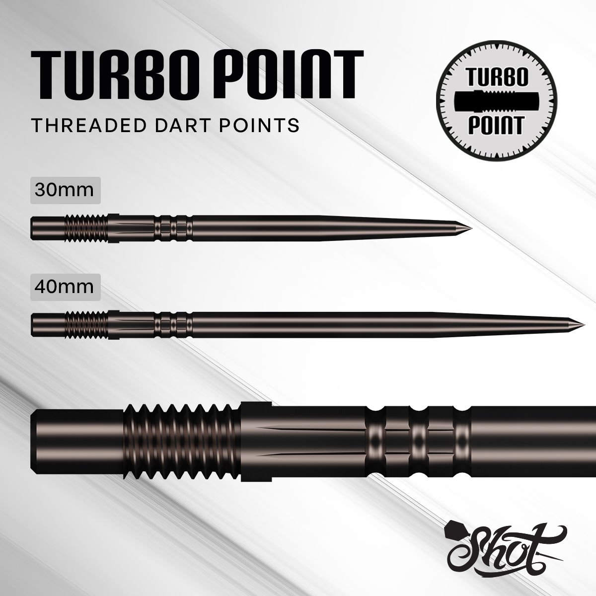 Shot Turbo Points Black 40 mm