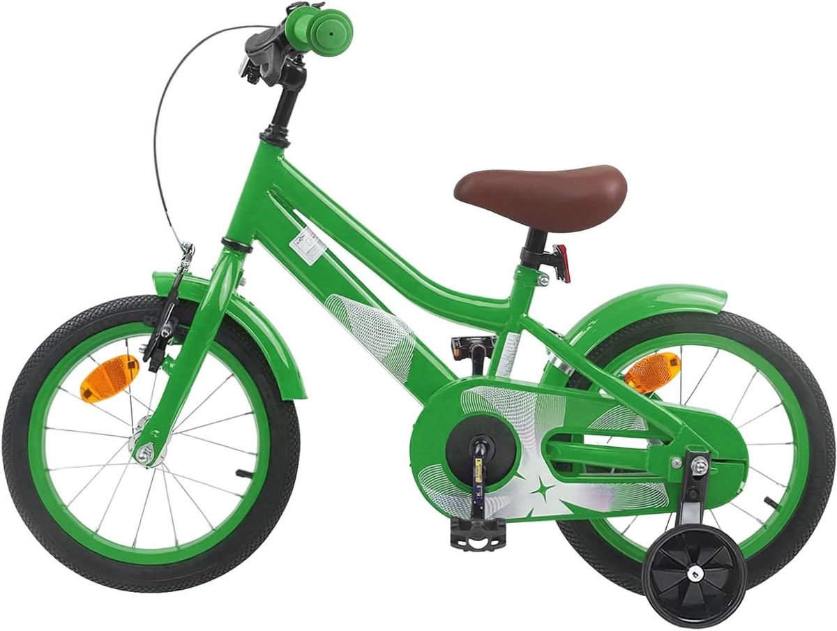 Kinderfiets Loopfiets Peuterfiets Buiten Spelen Stevig Stalen Frame 14 inch Groen