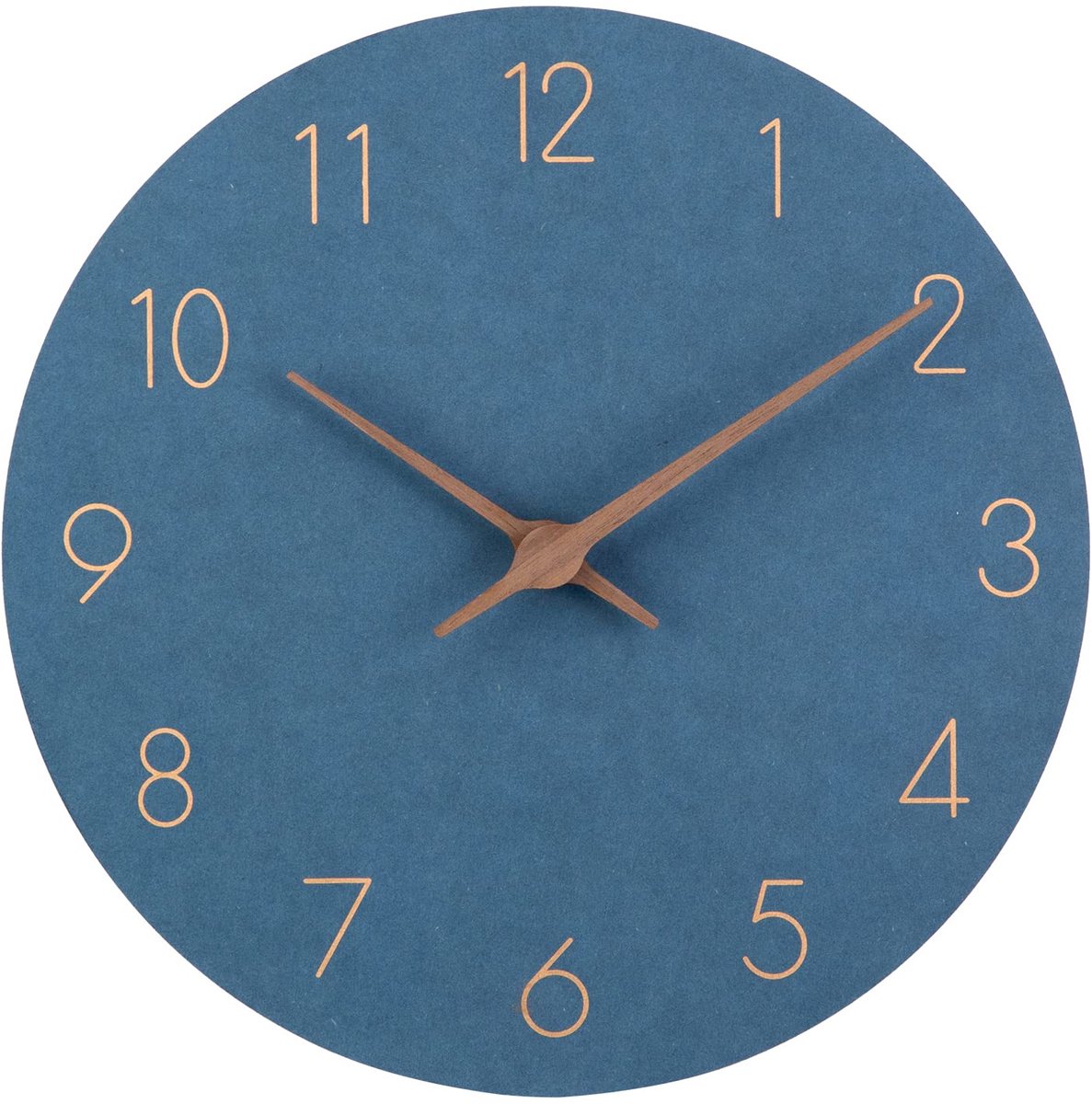 SnelShoppen - Stille Houten Wandklok 30 cm Donkerblauw - Moderne Decoratie voor Woonkamer en Keuken - Grote Numerieke Klok - Perfect voor Thuis en Kan