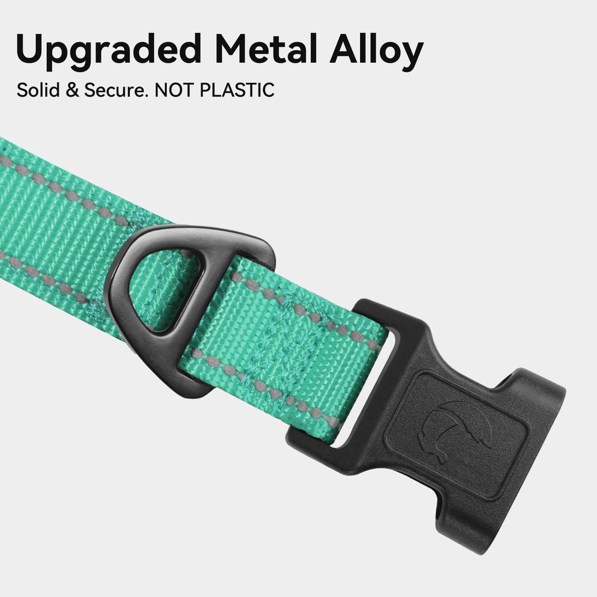 SnelShoppen - Joytale Halsband voor Hond, Verstelbaar Neopreen en Nylon, Gewatteerde Reflecterende Hondenhalsband voor Grote Honden XL, Turkoois, Zach