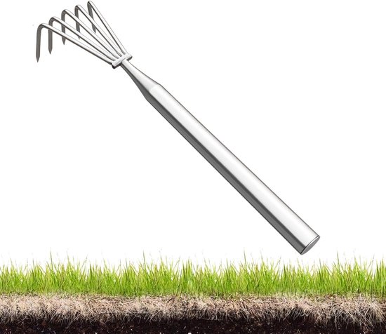 Robuuste Tuinhark - Handhark Teler - Onkruid Wieden - Ergonomische Greep - 37 x 4.5 x 6 cm - Metaal — afbeelding 5