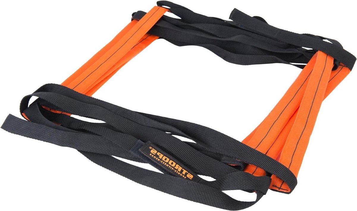 Snelheidsladder - Oefenladder Voetbal - Voetenwerk Trainen - Stijve Sporten - 7.62 x 40.64 x 5.08 cm - Oranje