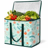 BOTC Koeltas 40 liter - geïsoleerde herbruikbare Boodschappentassen - 40*25*40cm - Opvouwbare - Extra sterke, grote geïsoleerde Tas - 1 Stuk