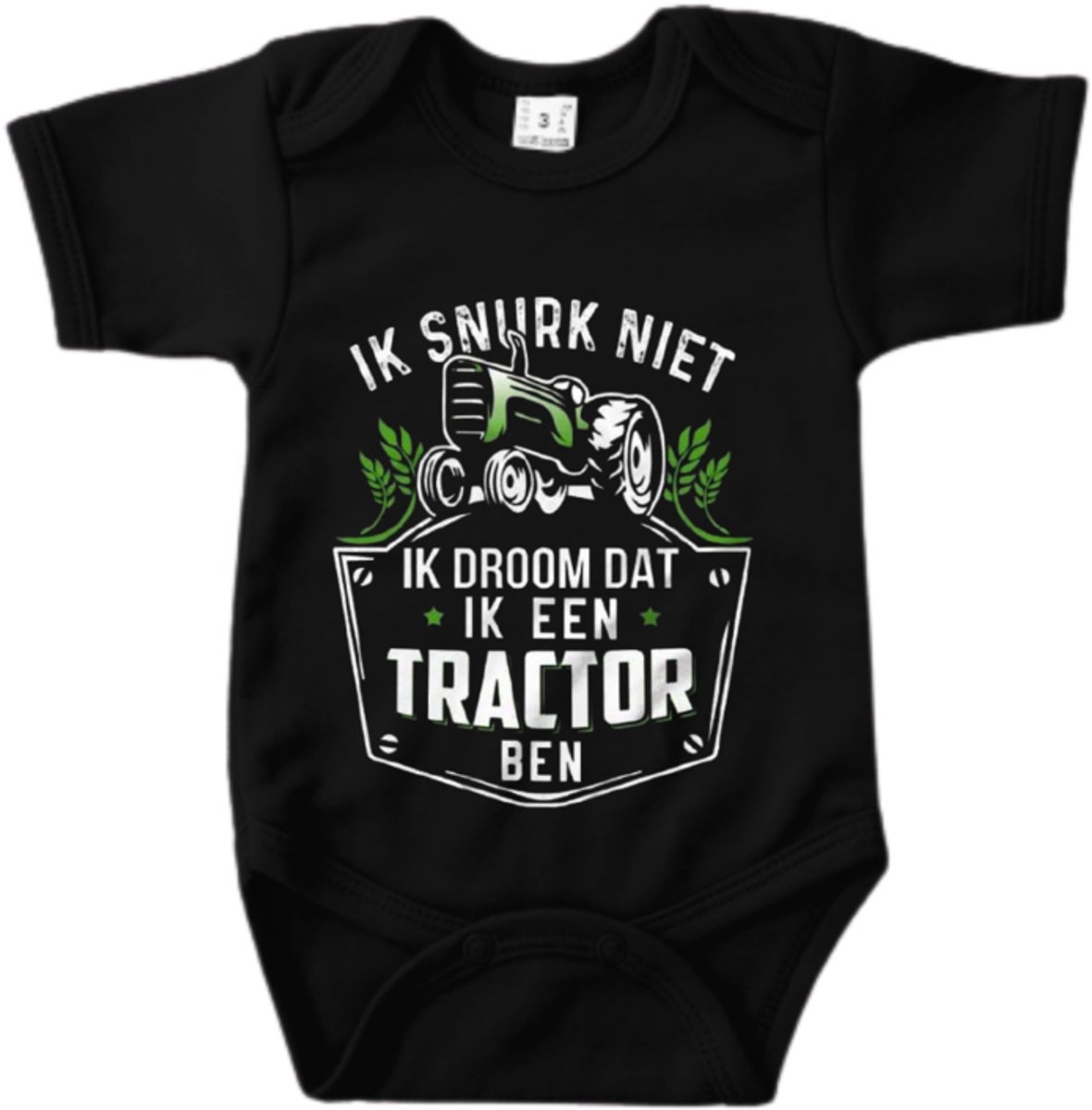 Romper ik snurk niet - Zwart - 68