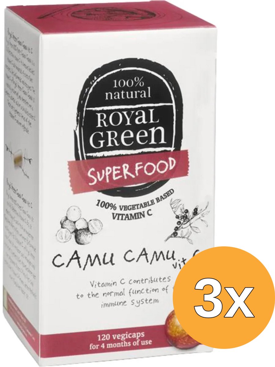 3x Royal Green Camu camu vitamine C (120 vega capsules)