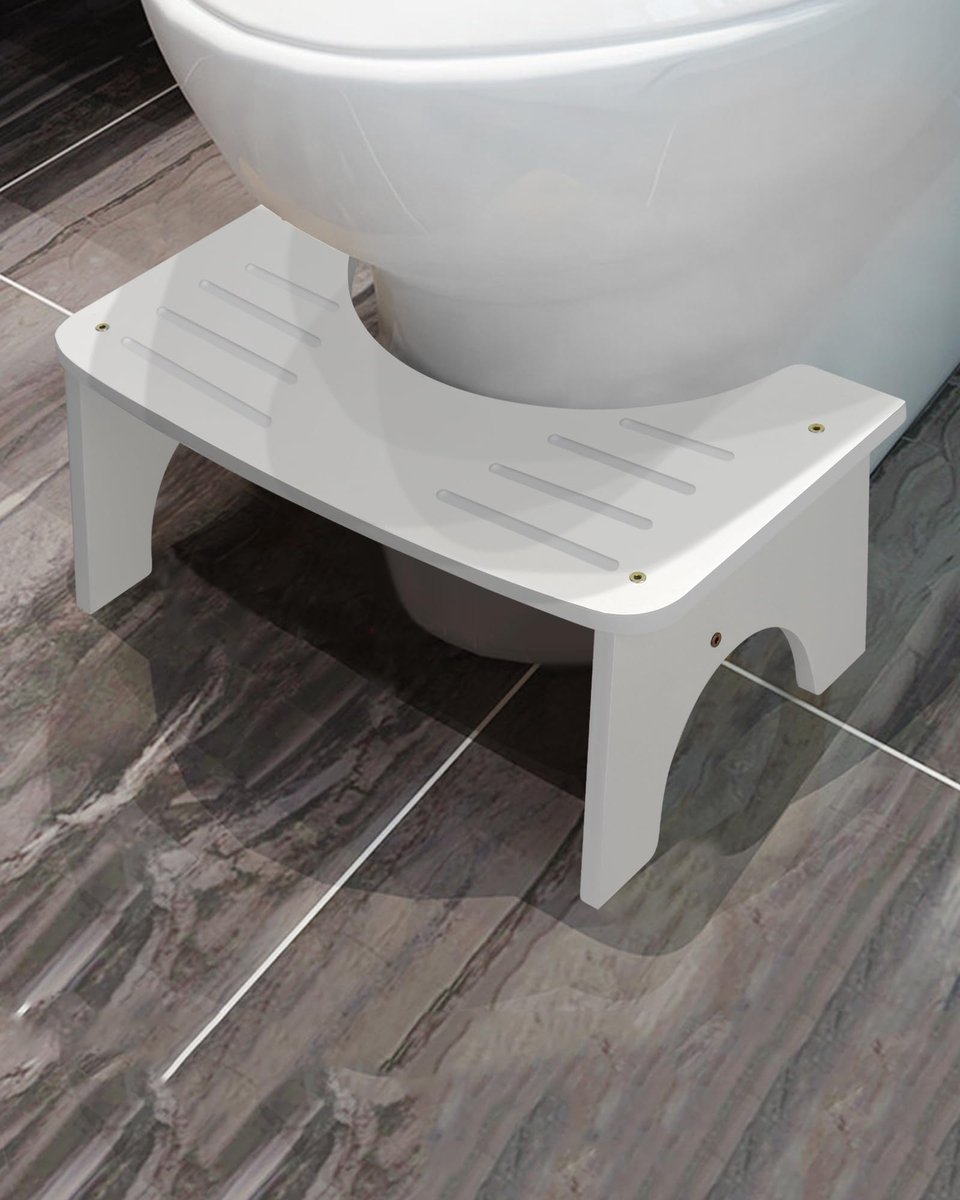 Dailygoods - Bamboe Toilet Voetsteun met C-Vorm - 35° Hoek