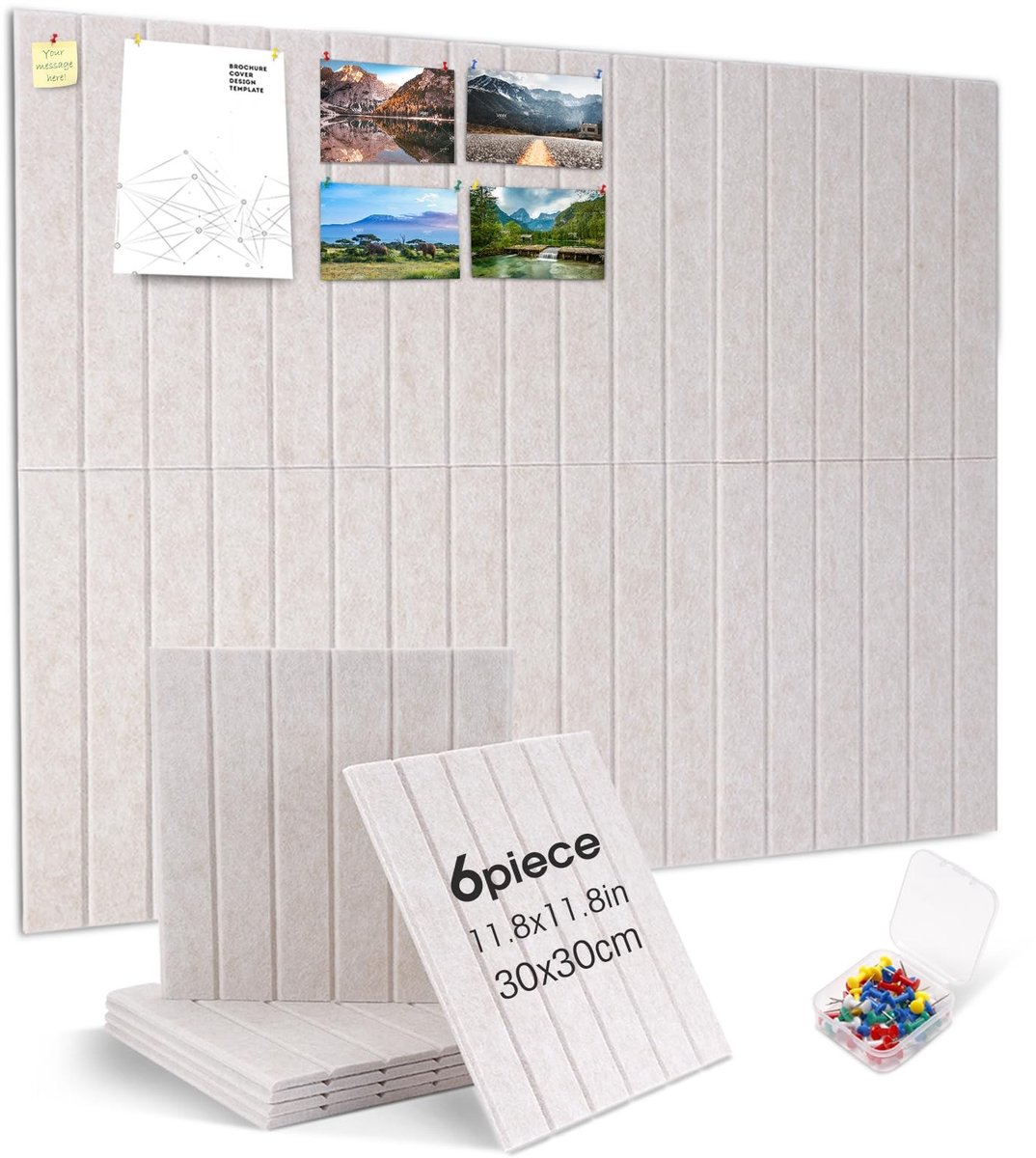 Dailygoods - Grote Vilt Prikbord 90 x 60 cm - Zelfklevend en Modern voor Kantoor en Kinderkamer