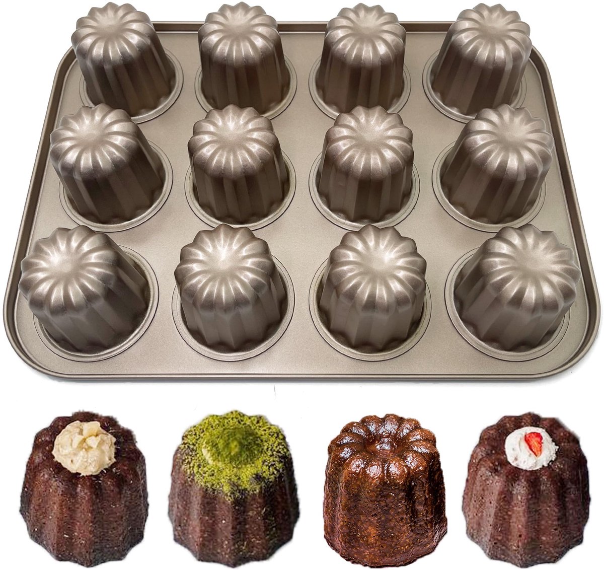Dailygoods - Cannelé Bakvorm Ø7cm Hoogte 6cm - Non-Stick Bakvorm van Koolstofstaal