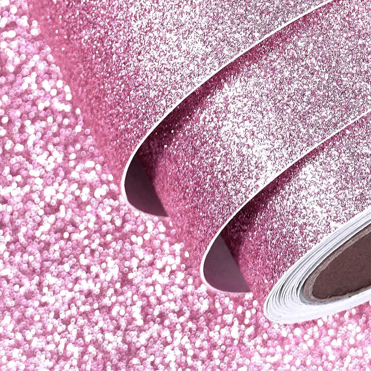 Dailygoods - Roze Glitter Behang - Zelfklevend Kids Kamer Meisje 40CM x 6M