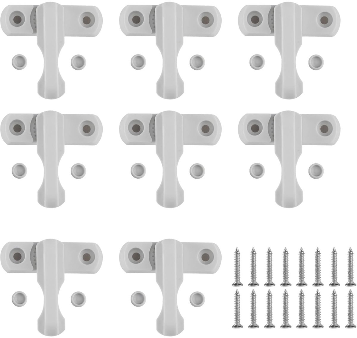 Dailygoods - 8 Stuks Raam Beveiliging - Diefstalpreventie voor Deuren en Ramen