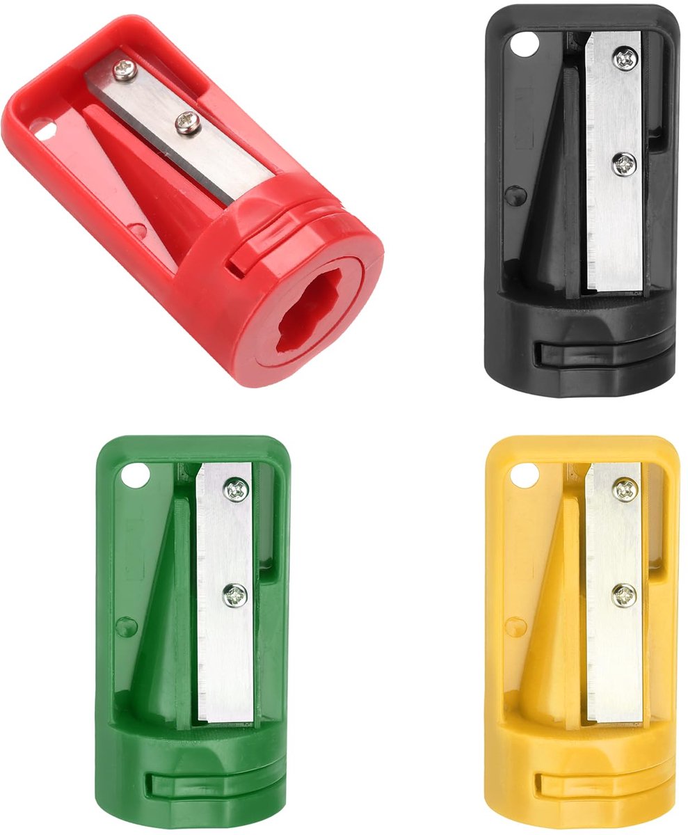 Dailygoods - 4 Stuks Houtbewerking Potloodslijper - Handmatige Slijper voor Bouwplaatsen