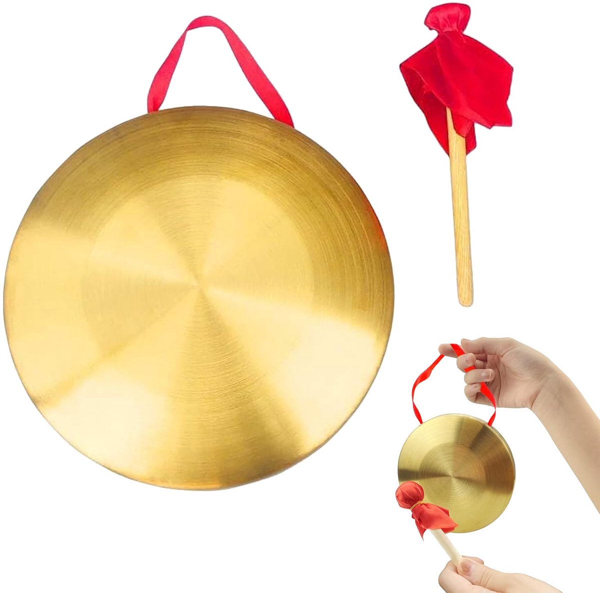 Dailygoods - Mini Gong met Drum Sticks - Traditionele Chinese Bel met Bevestiging
